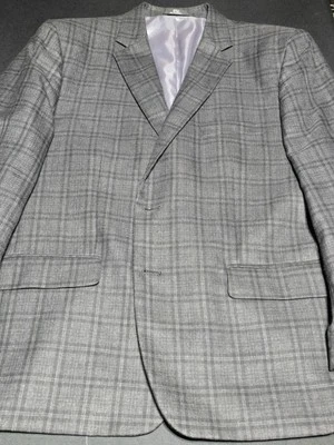 Casaco/blazer esportivo masculino Haggar cinza com xadrez preto cinza escuro tamanho 46R ajuste clássico - Imagem 1 de 4