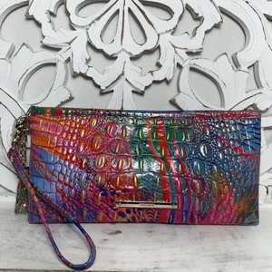 Brahmin Kayla Clutch Wristlet Rainbow Fish Melbourne Leather - Picture 1 of 7