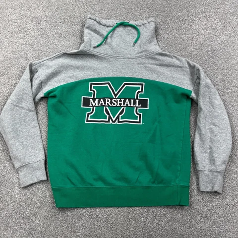 Marshall Thundering Herd Sweatshirt Women Medium Green Gray Turtle Neck Sweater Cover