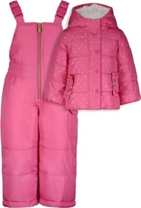Carter's Girls' Heavyweight 2-Piece Snowsuit (Size 6 yo, Fuchia/Gold dots) - Picture 1 of 2