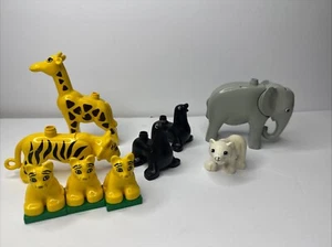 Vintage Lot Of Lego Duplo Zoo Animals Elephants Pigs Tigers Seals Giraffe Etc - Picture 1 of 12