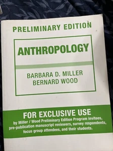 Anthropology Preliminary Edition Barbara Miller Edition Very Rare - Picture 1 of 5