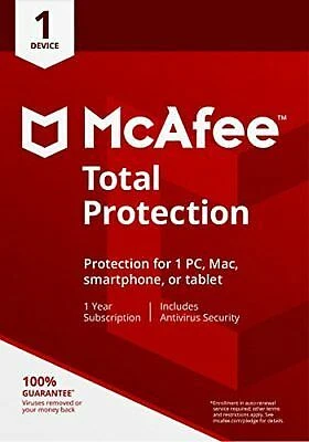 McAfee 2018 Total Protection 1 Device Download - MTP00UNR1RAA