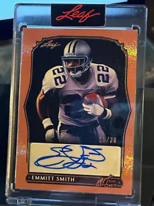 2023 LEAF ART OF SPORT FOOTBALL EMMITT SMITH BRONZE SIGNATURE AUTO #20/30 - Picture 1 of 2