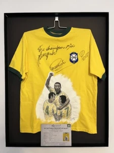 Brasile Repro Maglia Ritratto Pele, Jairzinho, Alberto Dipinto a Mano E Firmato - Foto 1 di 7