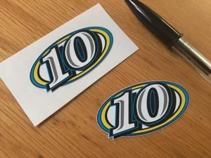 Xavier Siméon Race Numbers 10 (Very Small Pair) - White Backing - Picture 1 of 1