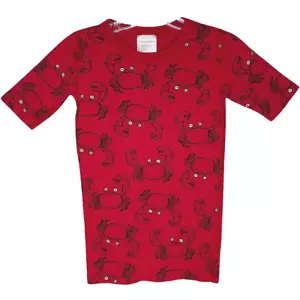 Hanna Andersson Shirt Boys 12 Red Crab Pajama Top Organic Cotton Fun Novelty - Picture 1 of 6