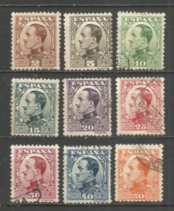 ESPAÑA ALFONSO XIII EDIFIL NUM. 490/498 SERIE COMPLETA USADA - Imagen 1 de 1