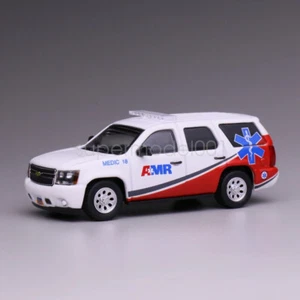 Pre-sale 1:64 596 White Tahoe AMR Medic Ambulanc SUV Model Diecast Display Car - Picture 1 of 5