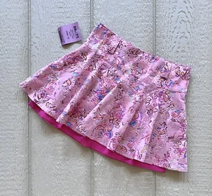 Cakewalk Velvet Side-Zip Skater Skirt Paisley Pink Size 10 NWT - Picture 1 of 2
