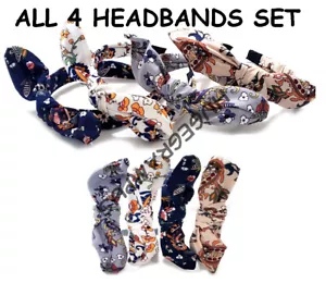 4er Pack Bohemian Vintage Blumen Fliege geknotet Stirnband Set - Bild 1 von 2