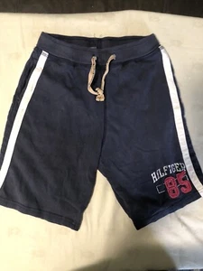 Boys Tommy Hilfiger Pull on Shorts Size 7 blue with white stripe pre owned - Picture 1 of 9