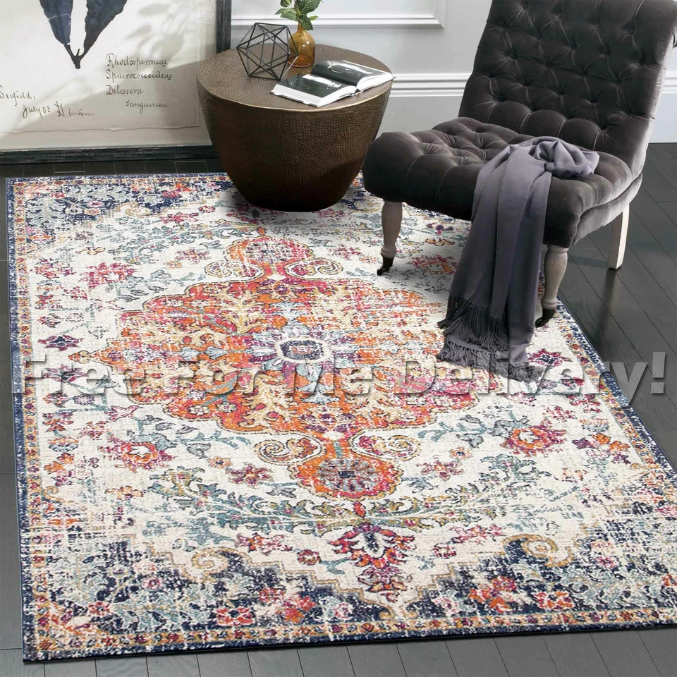 Carnival White Transitional Area Rug Floor Covering 400x300cm