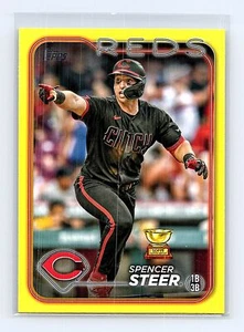2024 Topps #485 Spencer Steer Yellow - Picture 1 of 2