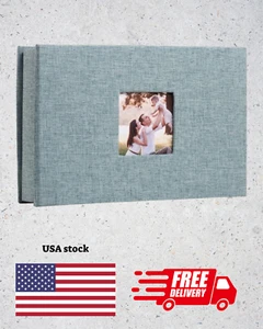 Photo Album 4x6 with,Slip-in Picture Albums,Linen Cover Memory 100 Pockets Green - Picture 1 of 6