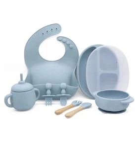 Baby And Toddler 8 Piece Weaning Set With Strong Suction Base Of Plate And Bowl - Picture 1 of 6