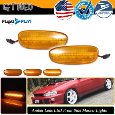 Luces de señalización laterales LED ámbar dinámico para Subaru Impreza GC GM GF 1993-01 Foto 1 de 4