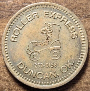 Duncan, Oklahoma OK Roller Express Skating Skate Amusement Arcade Game Token - Imagen 1 de 4