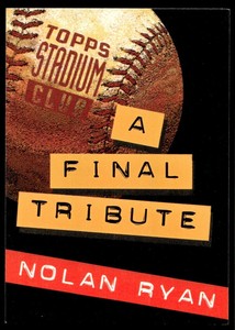 1994 Stadium Club Info Cards A Final Tribute Nolan Ryan #9