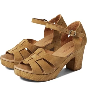 Eric Michael Savy Women's Sandal Genuine Suede Tan Women Size US 5.5-6 EU 36 New - Picture 1 of 5