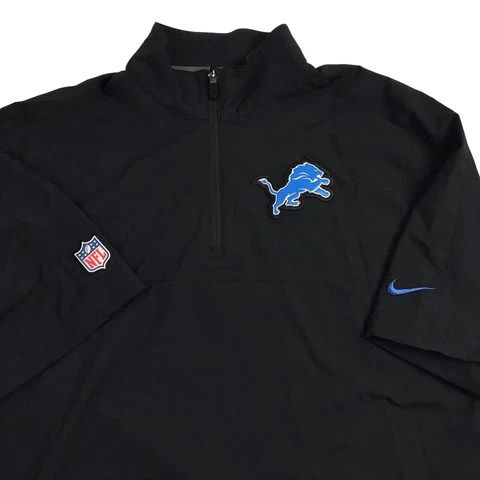 Detroit Lions Nike Mens S NFL On Field Zip Short Sleeve Windbreaker Pullover (X4 Cover