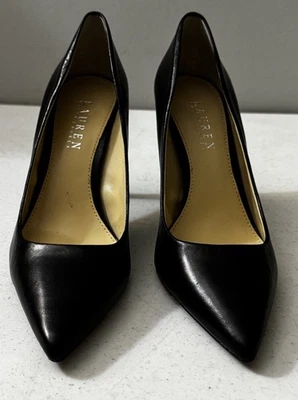 Zapatos de salón Ralph Lauren Lanette tacón punta - talla 8B negros clásicos preppy Foto 1 de 4