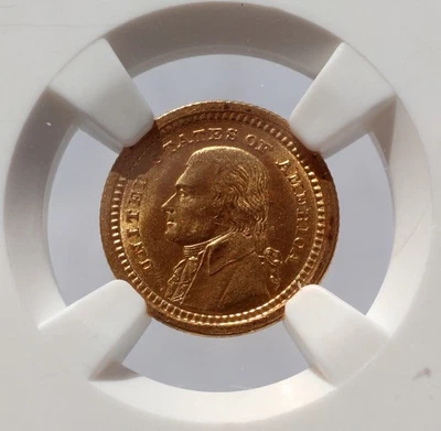 LA Purchase Jefferson Commemorative Gold 1903 G$1 Dollar NGC MS64 - Image 1 of 4