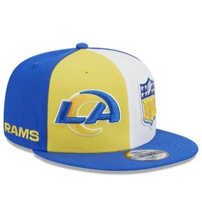 Los Angeles Rams New Era 2023 Sideline 9FIFTY Snapback Hat - Gold/Royal NWT - Picture 1 of 6