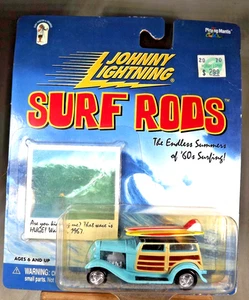 2000 Johnny Lightning Surf Rods DA SURF WOODY Aqua w/Chrome Spoke Wheels - Picture 1 of 6