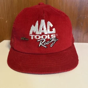 De colección Mac Tools Carreras Camionero SnapBack Sombrero Pana EE. UU. 1980 Rojo Swingster - Imagen 1 de 9