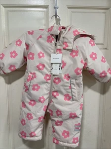 Zara Baby Mädchen rosa Blumen Schneeanzug in Größe 6-9 Monate Neu mit Etikett - Bild 1 von 8