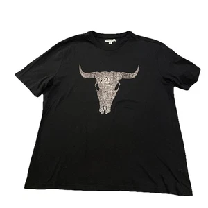 Camiseta Frye & Co Ajuste Clásico 2XL Corta Slv Algodón Cuernos de Toro Negro Logo Gráfico - Imagen 1 de 9