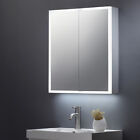 Keenware KBM-104 LED Bathroom Mirror Cabinet With Shaver Socket; 600x700mm