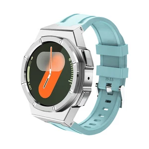 Stainless Steel Case For Samsung Galaxy Watch7 40/44mm Rubber Band Str - Picture 1 of 25