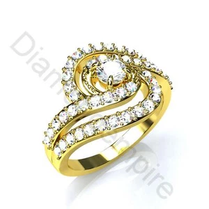 Damen Ring Zirkonia Echt 750 Gold 18K vergoldet gelbgold  R1013-1L - Bild 1 von 2