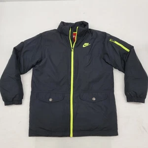 Vintage Nike 550 Goose Down Jacket Youth XL Black Zip Hood Puffer Swoosh EUC - Picture 1 of 13