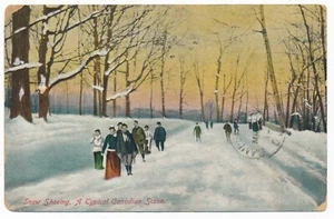 Winter Snow Shoeing A Typical Canadian Scene Stedman Bros. Canada Postcard - Bild 1 von 2