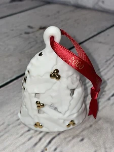 Holly Berry Bell Hallmark Ornament 2000 Porcelain No Box - Picture 1 of 4