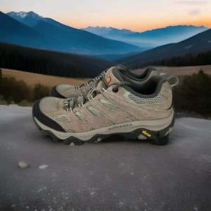 Merrell Moab Vertex 2 Brown Olive Leather Hiking Shoes Women's 9 Outdoor Trail - Picture 1 of 10