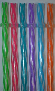 Anelli acrilici plastica dura colore vorticoso 11" - 6 cannucce riutilizzabili senza BPA #9 - Foto 1 di 2