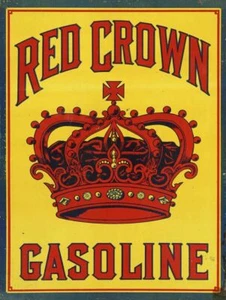 RED CROWN GASOLINE KINGS CROWN 16" HEAVY DUTY USA MADE METAL ADVERTISING SIGN - Picture 1 of 1