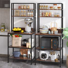 Large Storage Shelf Kitchen Baker Rack Microwave Oven Stand Organizer with Hooks