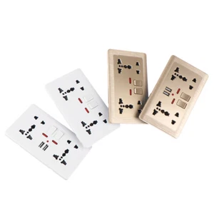 Socket mural universel 5 trous 2.1a socket de port de chargeur USB doub-tz - Photo 1/16