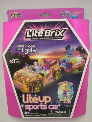Cra-Z-Art Lite Brix Lite Up Sports Car Harper Chloe Building Set Cra z Art - Image 1 of 4