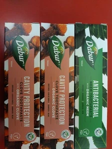 Dabur Herbal Toothpaste - Neem or Clove or mix - 100 ml - Pack of 3 - Picture 1 of 5