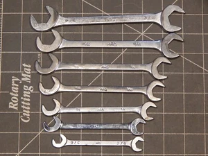 READ Mac 7Pc SAE 4 Way Angle Head Open End Wrench Set 3/8" 3/4" DA DA24 Four - Picture 1 of 6