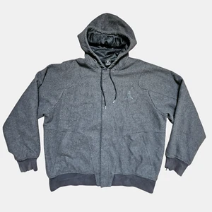 Nike Jordan Wool Blend Varsity Hoodie Jacket Snap Front Pockets Anthracite 2XL - Picture 1 of 9