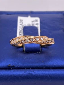 Twisted 18k Rose Gold 0.75 CT Diamond Wedding Band, Size 7, S106101 - Picture 1 of 5