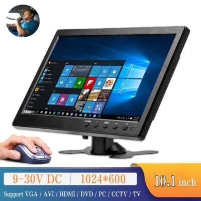 Monitor de coche de 10,1"" para seguridad en el hogar HD LCD TV y pantalla de PC entrada AV/RCA/VGA/HDMI Foto 1 de 4