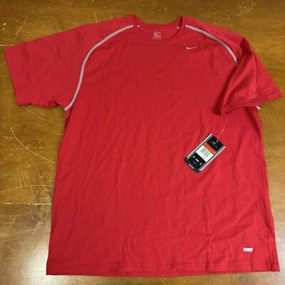 Camisa Nike Para Hombre Grande Roja Dri Fit Manga Corta Pro Rendimiento Activo Foto 1 de 4